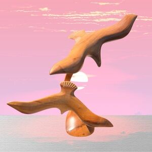 Elegant Wooden Bird Sculpture